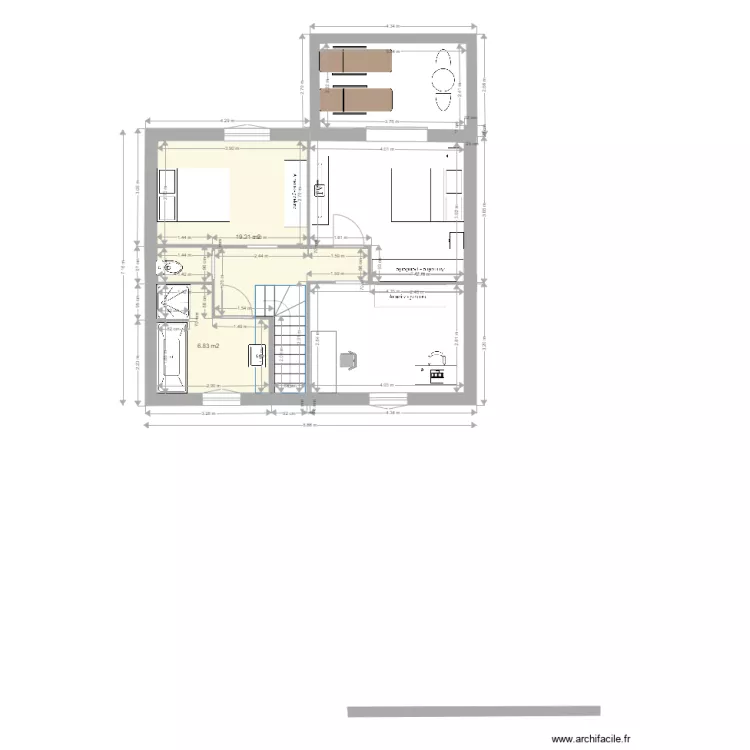 neguebous  etage bati france. Plan de 