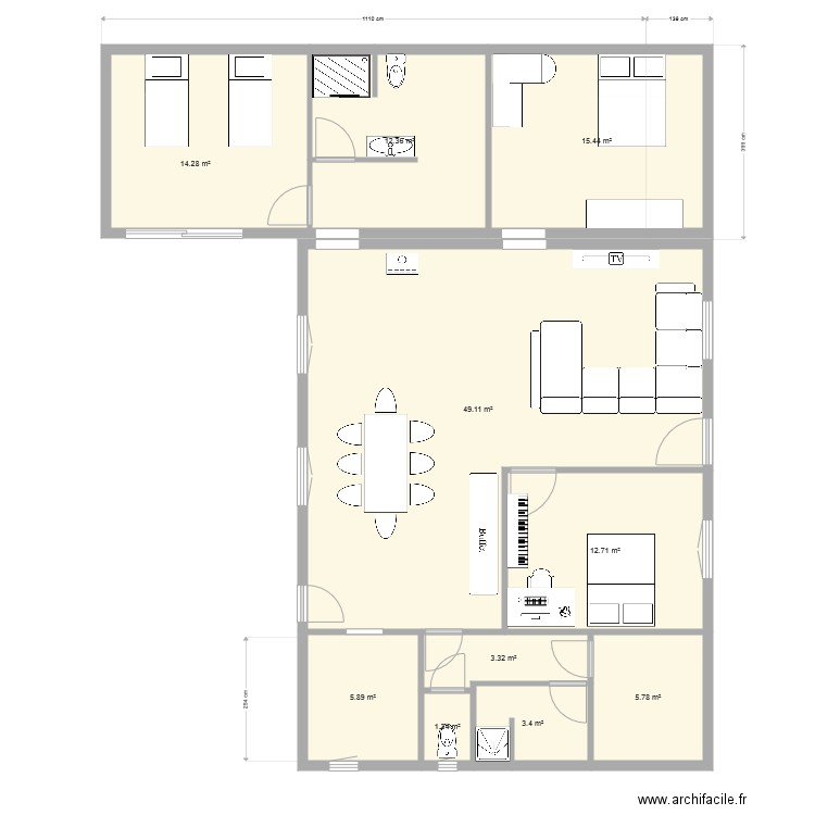 Maubuisson Extension. Plan de 0 pièce et 0 m2