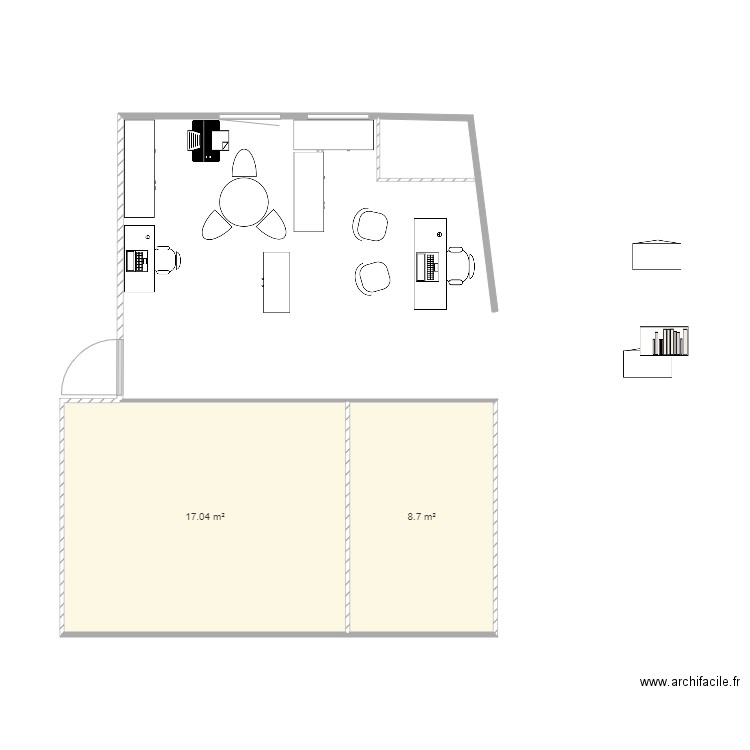 mairie annexe stlo. Plan de 2 pièces et 26 m2