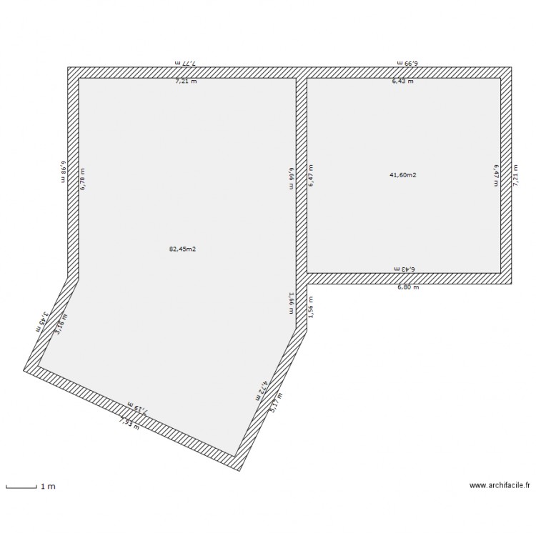 maison L casse. Plan de 0 pièce et 0 m2