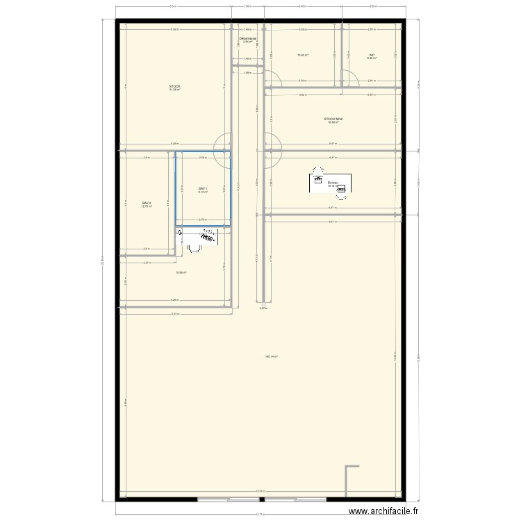 BUREAU 3 PERS ET FORMATION. Plan de 0 pièce et 0 m2