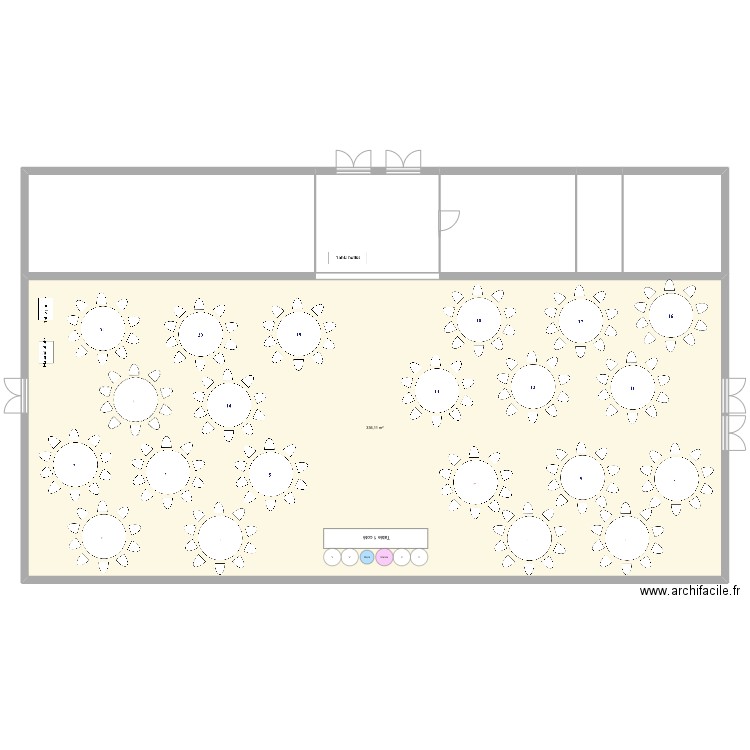 minerve et ken. Plan de 1 pièce et 336 m2