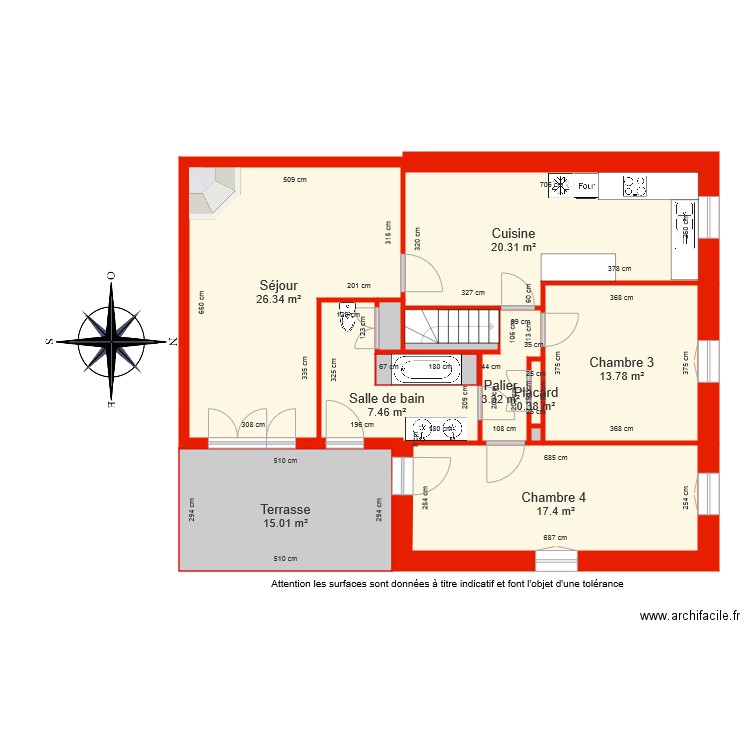 BI 5780 Etage côté. Plan de 0 pièce et 0 m2