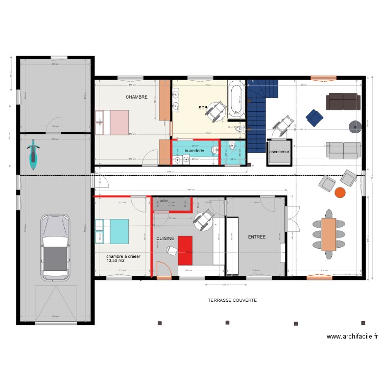 RDC dimensions . Plan de 0 pièce et 0 m2