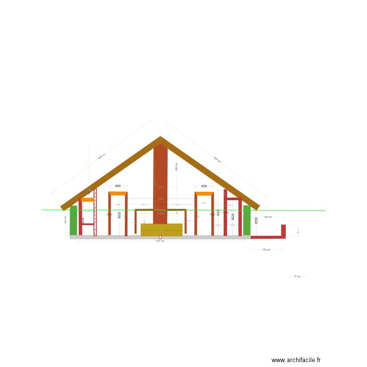 FACE CHAMBRE 1ER ETAGE MACONNERIE. Plan de 0 pièce et 0 m2