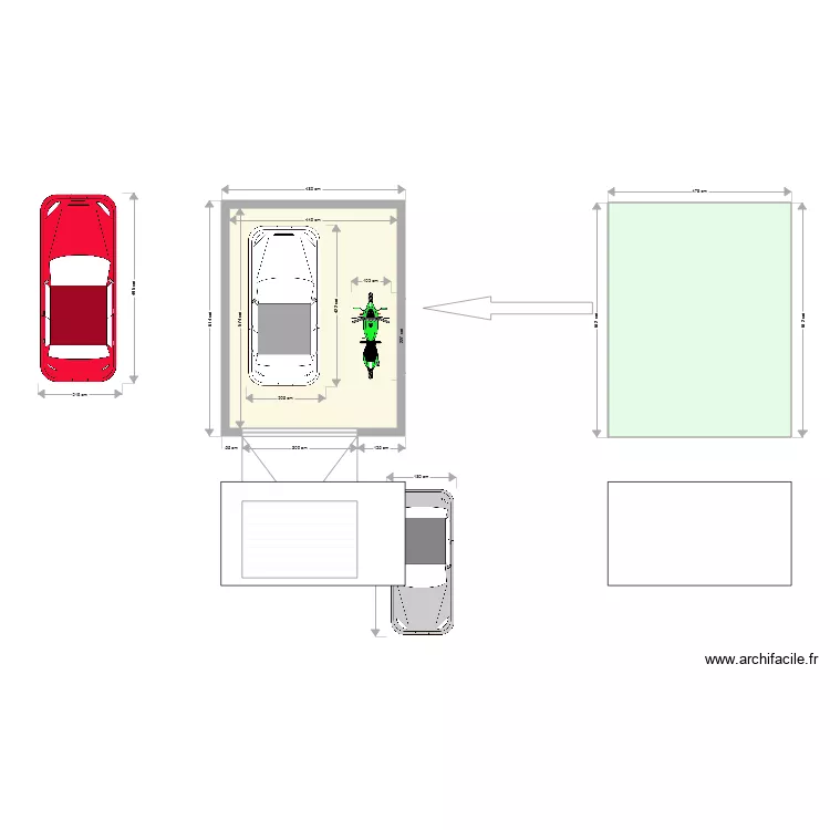 Garage 30m2   annexe second temps. Plan de 