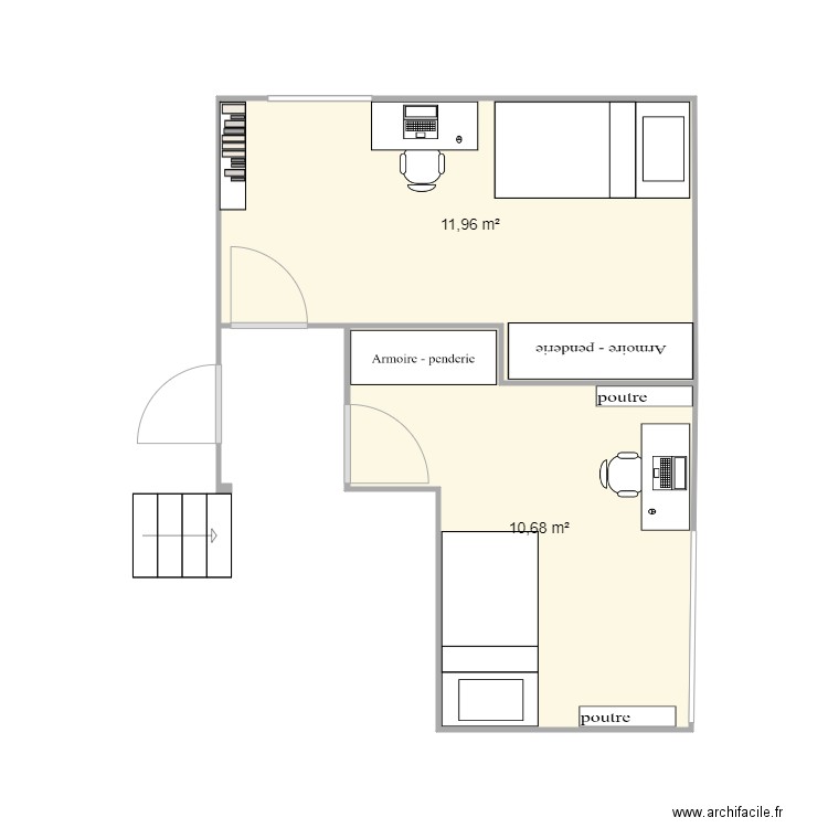 Chambre3 MEUBLE. Plan de 0 pièce et 0 m2