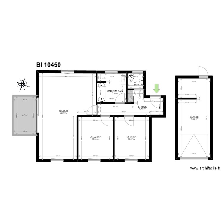 BI 10450. Plan de 8 pièces et 94 m2