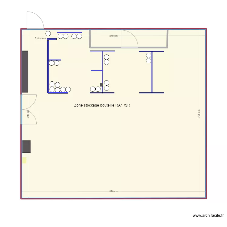 Zone stockage Beq devant SR. Plan de 