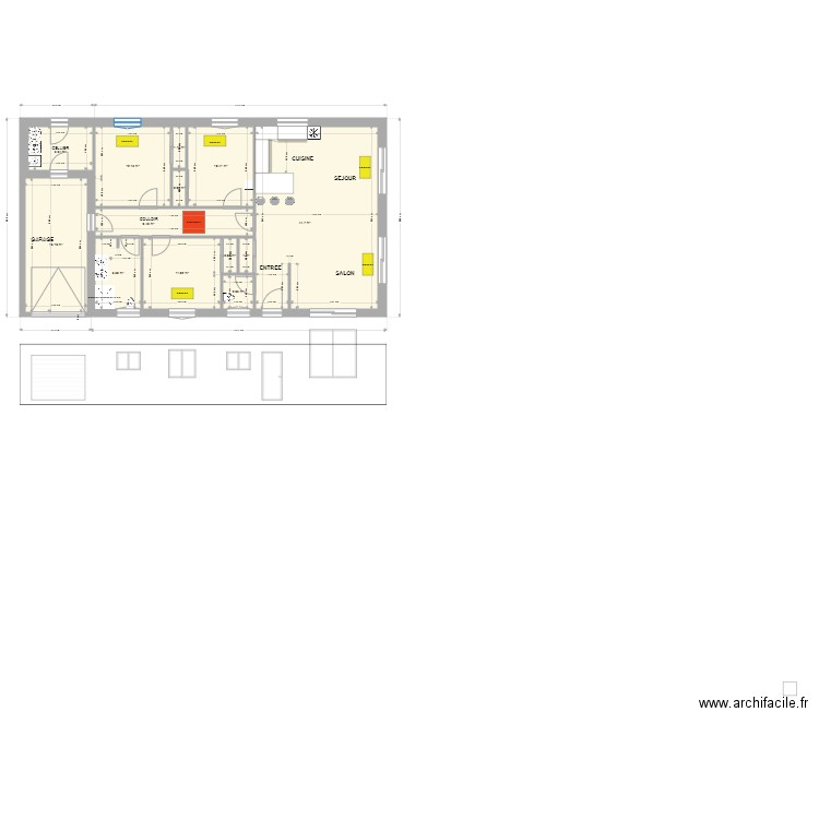 PLAN TYPE DROIT. Plan de 0 pièce et 0 m2