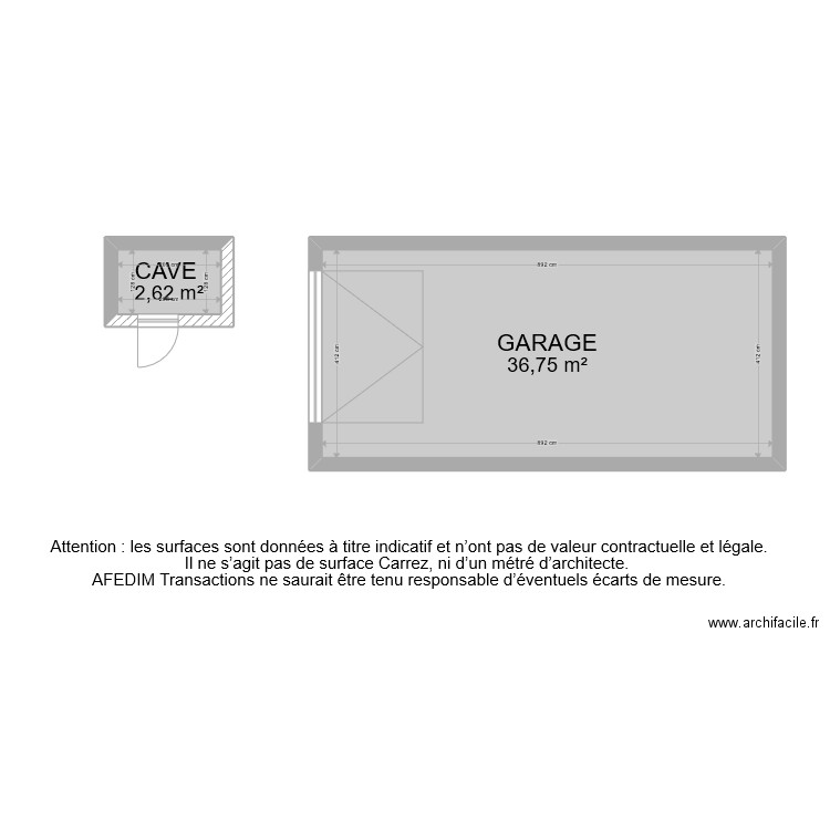 BI 8998 ANNEXES. Plan de 2 pièces et 39 m2