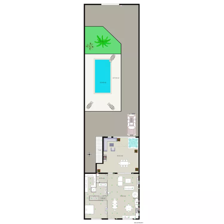 loft  exterieur. Plan de 