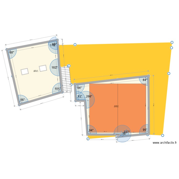 608 609 610 611. Plan de 2 pièces et 120 m2