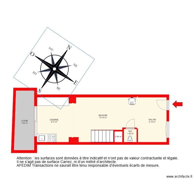 BI 5118 RDC ouafae. Plan de 0 pièce et 0 m2