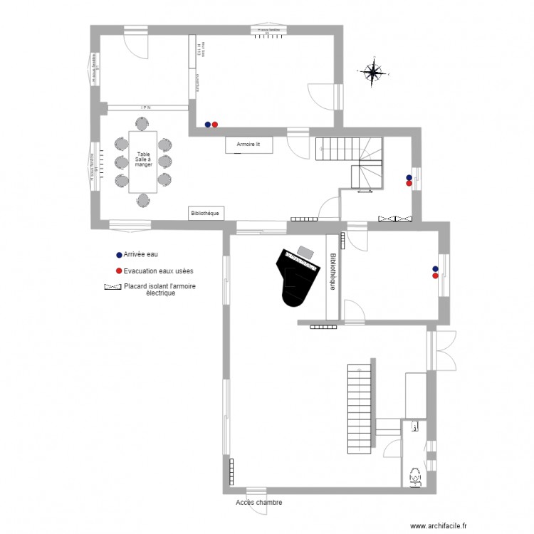 Cuisine plan aménagé 3 Georges. Plan de 0 pièce et 0 m2