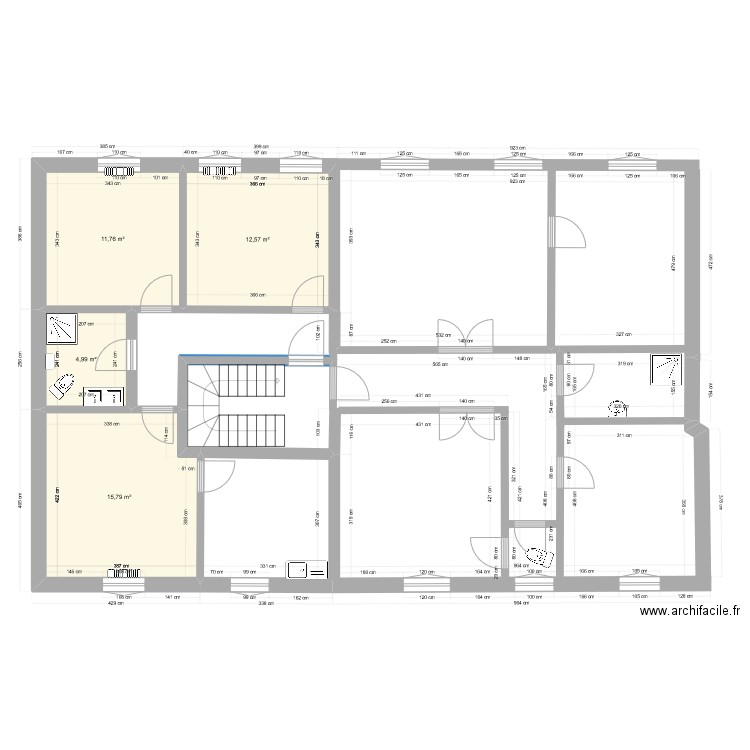 Guichenné_1er. Plan de 4 pièces et 45 m2