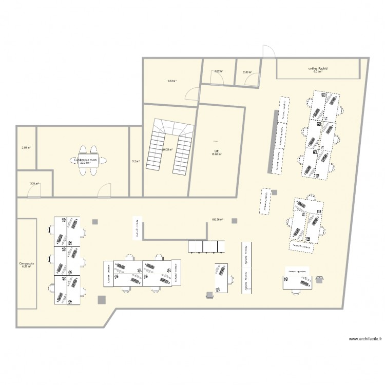 Plan bureau variante TFO à la place de Credit. Plan de 0 pièce et 0 m2