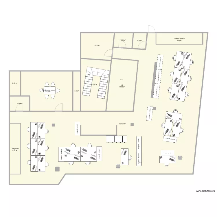 Plan bureau variante TFO &agrave; la place de Credit. Plan de 