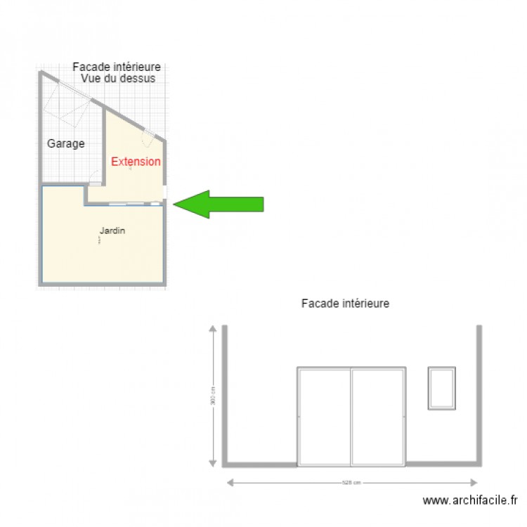 Facade intérieure. Plan de 0 pièce et 0 m2