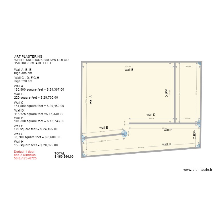 gallery villepin gf central. Plan de 2 pièces et 55 m2