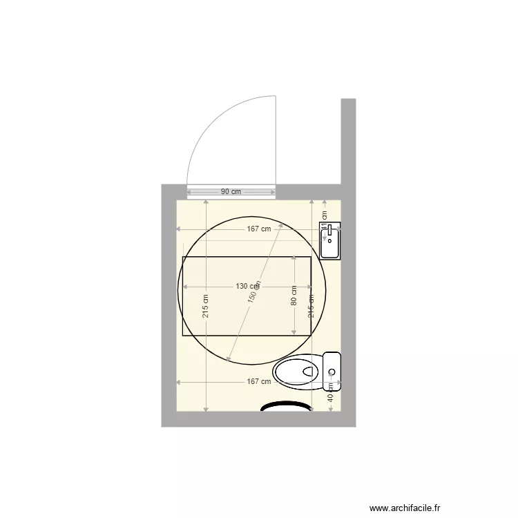 WC HAUT PMR2. Plan de WC HAUT PMR2. Plan de