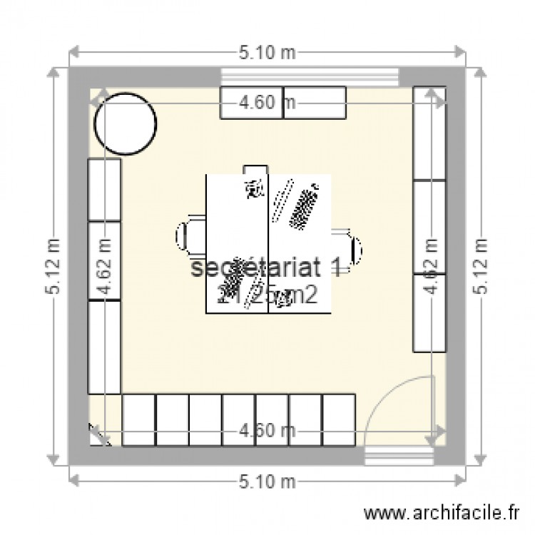secrétariat 1. Plan de 0 pièce et 0 m2