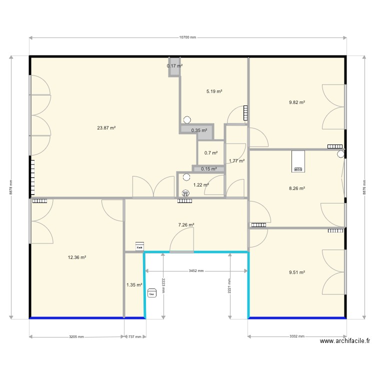 Plan Appt 18 avant travaux. Plan de 0 pièce et 0 m2