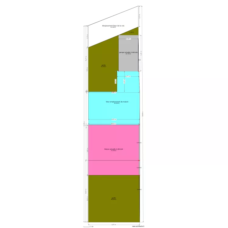 plan actuel du terrain côté. Plan de plan actuel du terrain côté. Plan de