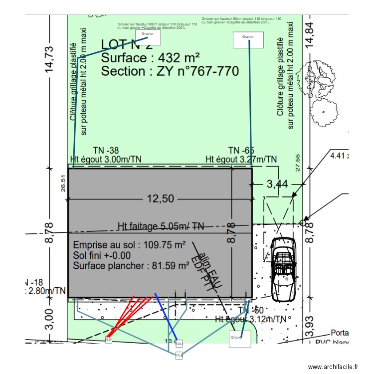 Vrd + eaux pluviales. Plan de 0 pièce et 0 m2