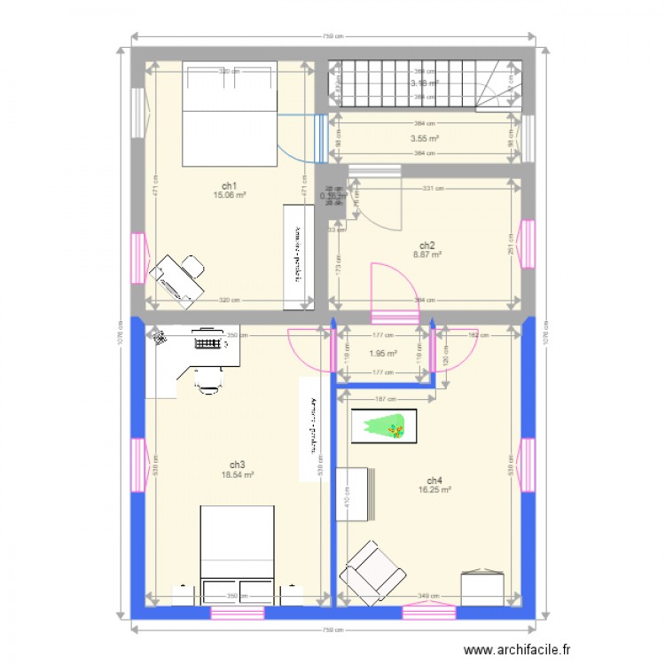 plan etage fini. Plan de 0 pièce et 0 m2