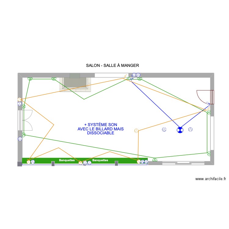 SALON - SALLE À MANGER ÉLECTRICITÉ. Plan de 0 pièce et 0 m2