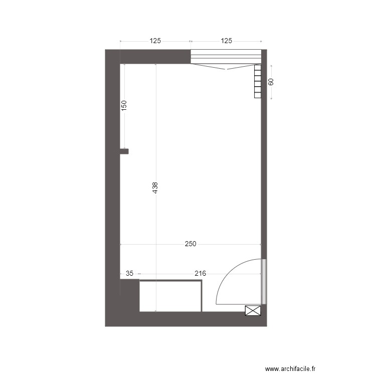 studio existant lauriston. Plan de 0 pièce et 0 m2