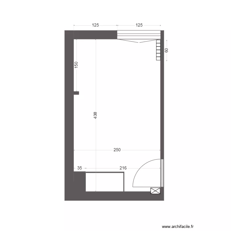 studio existant lauriston. Plan de 