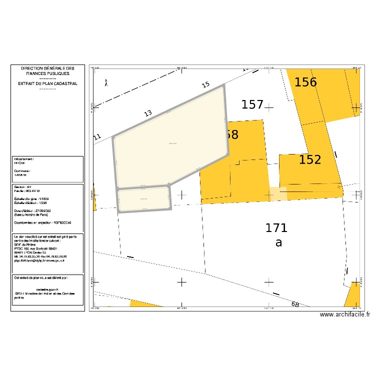 Tarare 2. Plan de 2 pièces et 461 m2