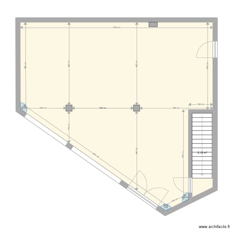 LOCAL COMMERCIAL STALINGRAD RDC. Plan de 2 pièces et 88 m2