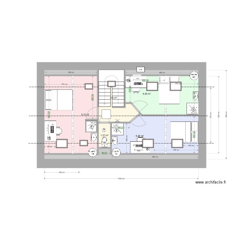 VitreNantes Etage 2 amenagement comble V11. Plan de 0 pièce et 0 m2