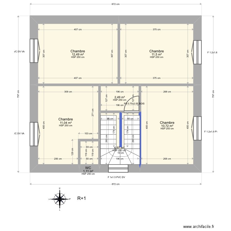 Sci 43. Plan de 12 pièces et 120 m2