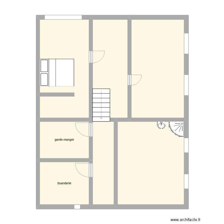 Aménagement sous-sol. Plan de 7 pièces et 83 m2