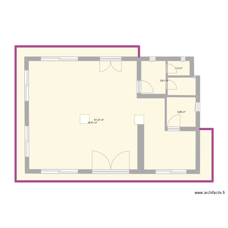 coffe22. Plan de 5 pièces et 69 m2