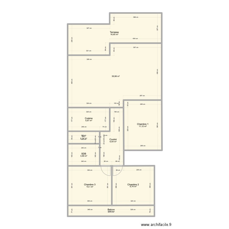 Pornichet T4. Plan de 10 pièces et 102 m2