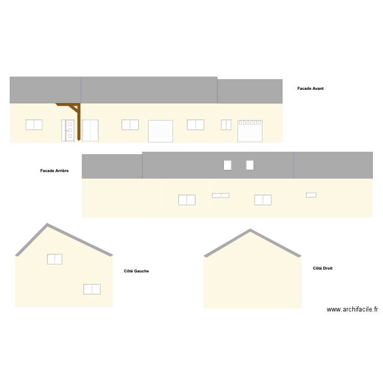 facade . Plan de 0 pièce et 0 m2