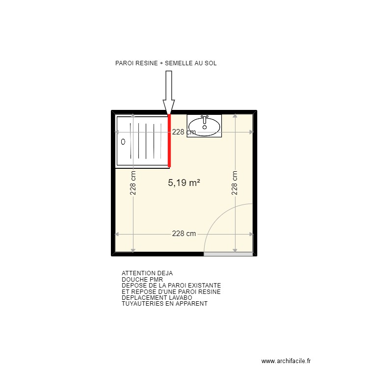 HULEUX EUGENE . Plan de 1 pièce et 5 m2