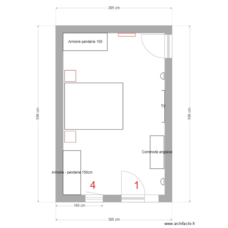 Chambre. Plan de 0 pièce et 0 m2