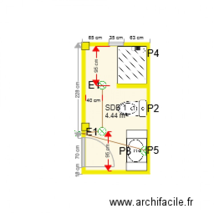 électricité SDB 1. Plan de 0 pièce et 0 m2