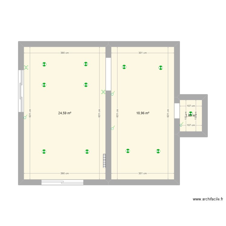 DALLOZ. Plan de 3 pièces et 45 m2