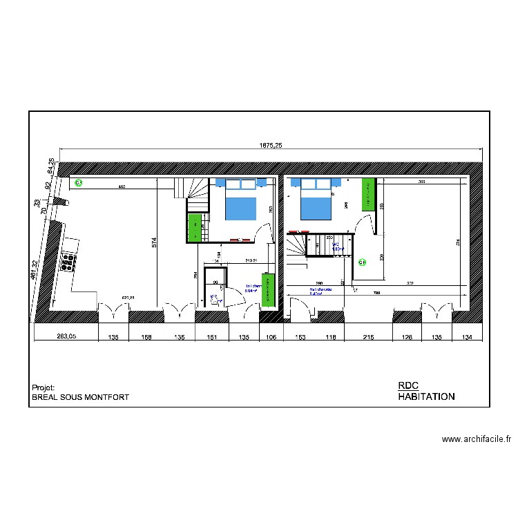 Breal RDC aménagé V1. Plan de 0 pièce et 0 m2