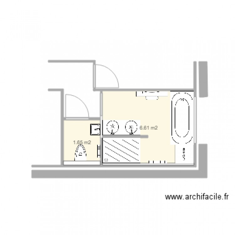 SALLE DE BAINS WC. Plan de 0 pièce et 0 m2