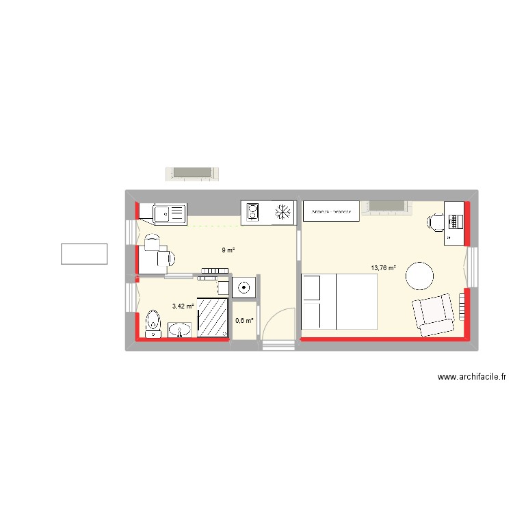 le havre. Plan de 12 pièces et 81 m2