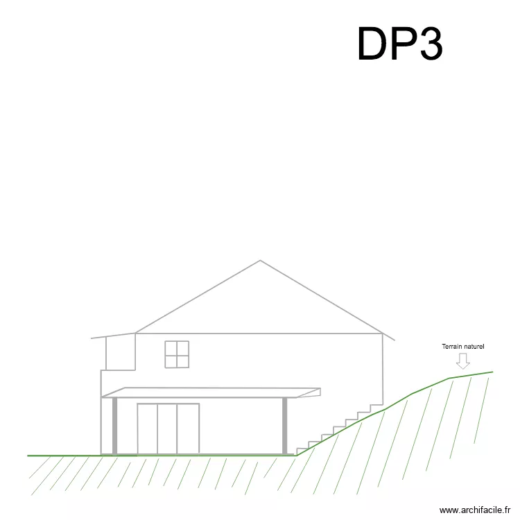 Plan de coupe avant travaux. Plan de Plan de coupe avant travaux. Plan de