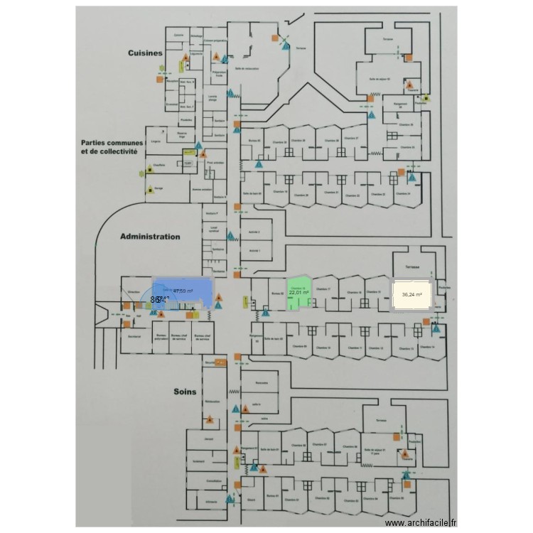 Clos de la Chesnaie. Plan de 3 pièces et 106 m2